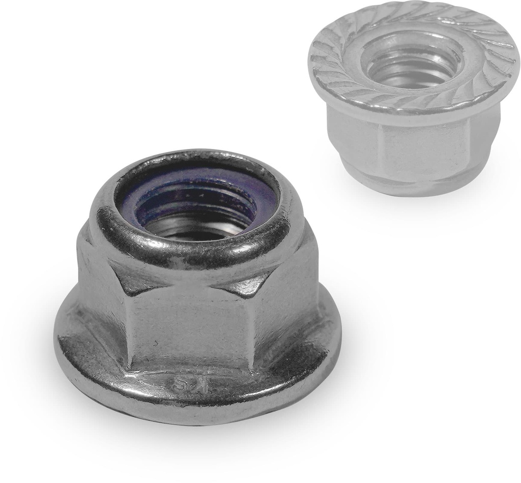 K2 Self-locking hexagon nut serration M8